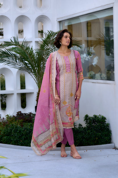 Cotton Summer Special Digital Printed Kurti Pant Dupatta Set