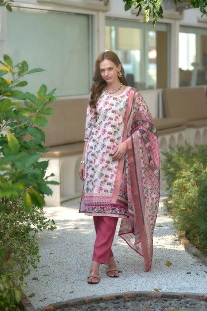 White Cotton Printed Kurta Set