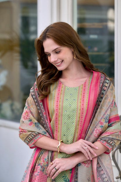 SHOWOFF Women's Floral Straight Kurta and Trouser