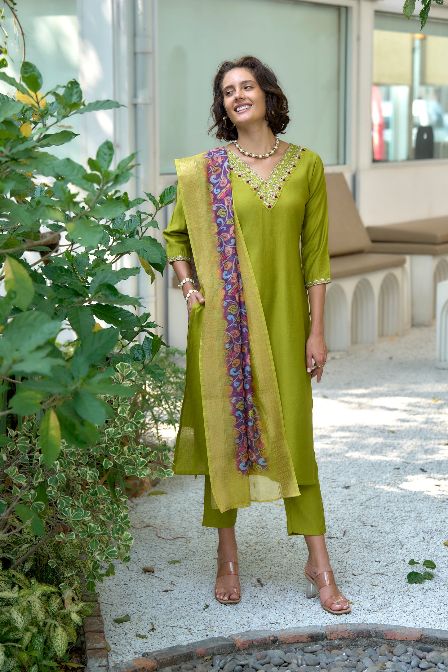 Zaria Chanderi Kurta Set