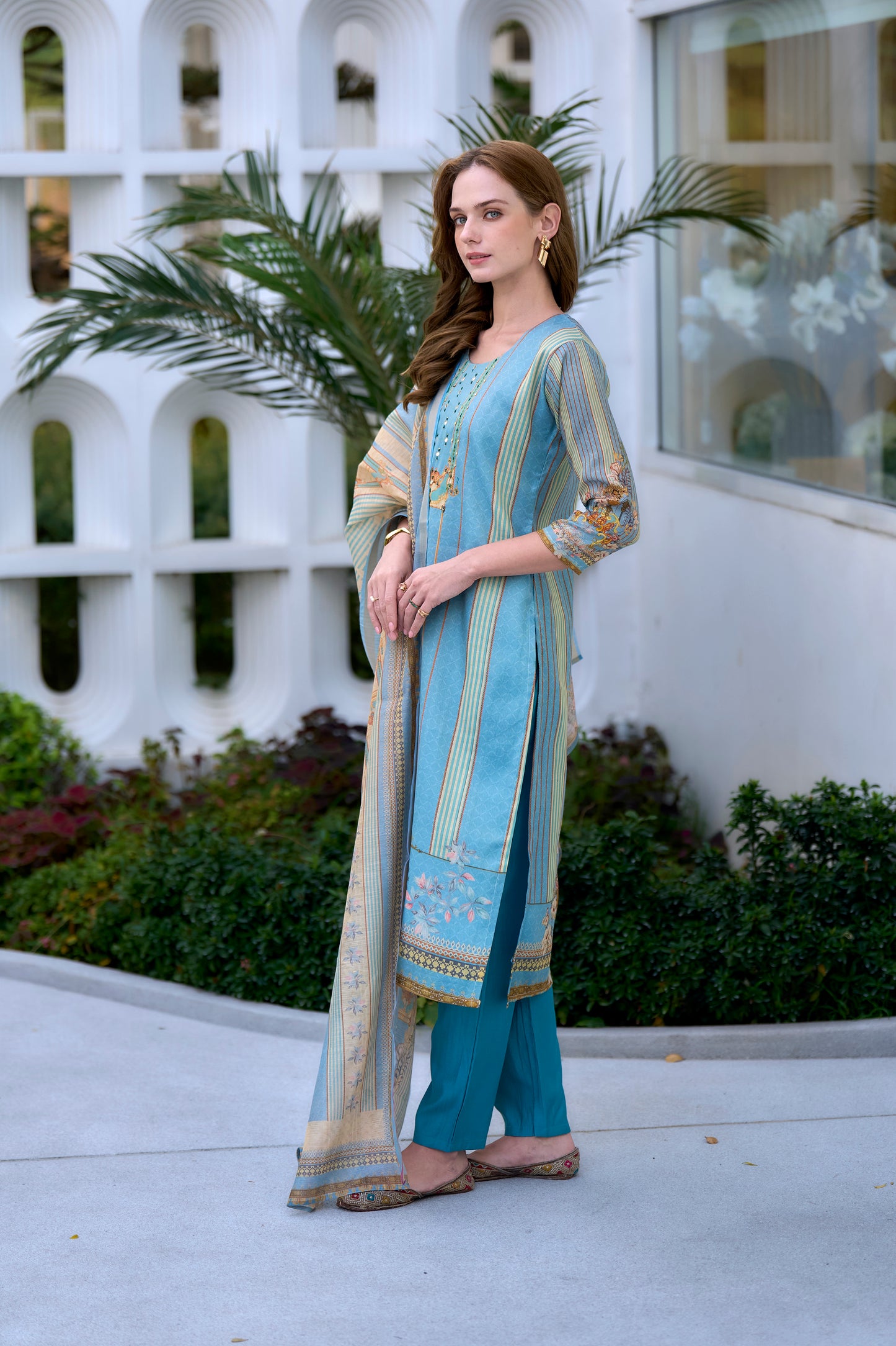 Beige Cotton-Linen Suit Set