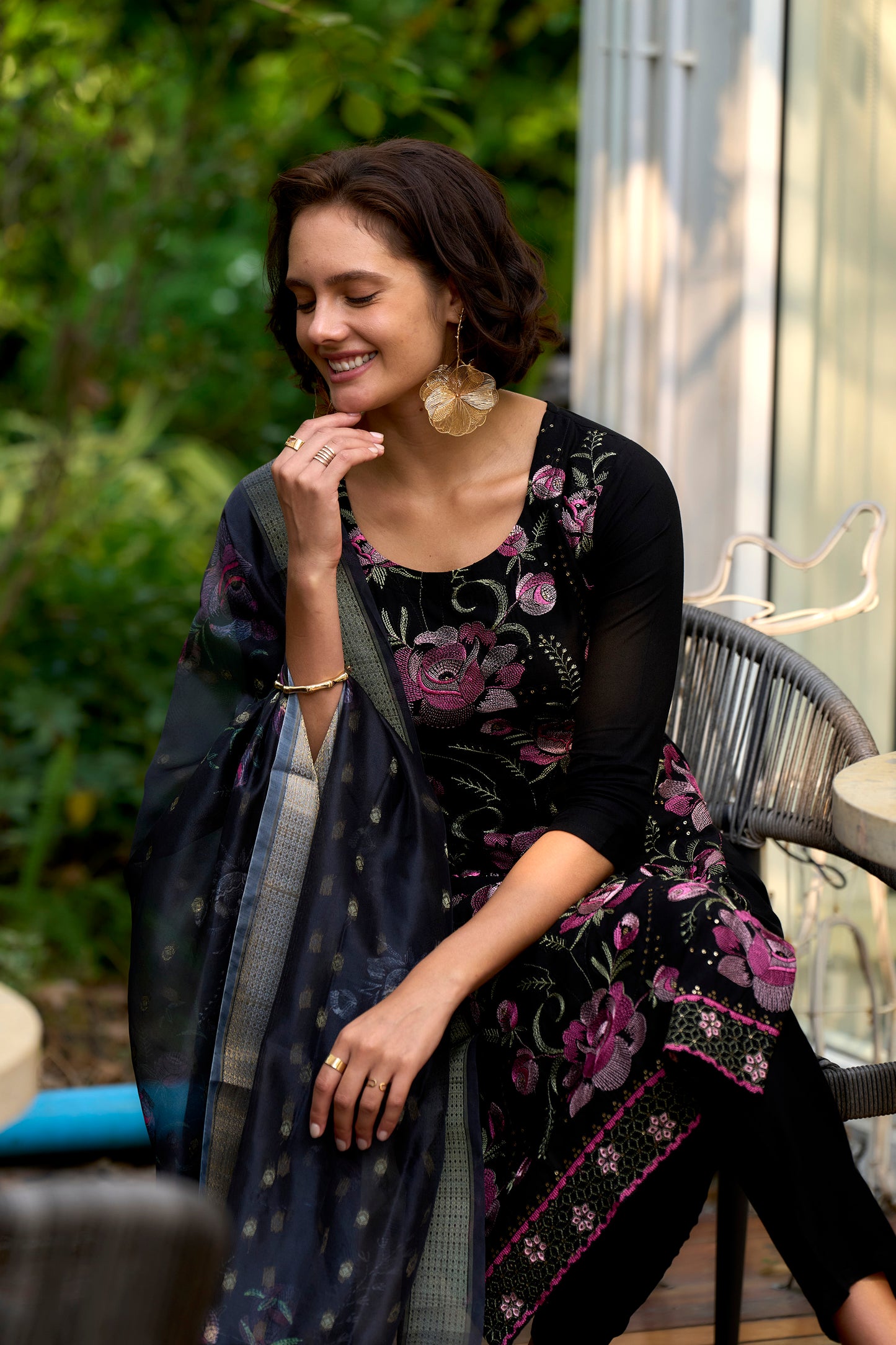 Embroidered Rayon Kurta Set