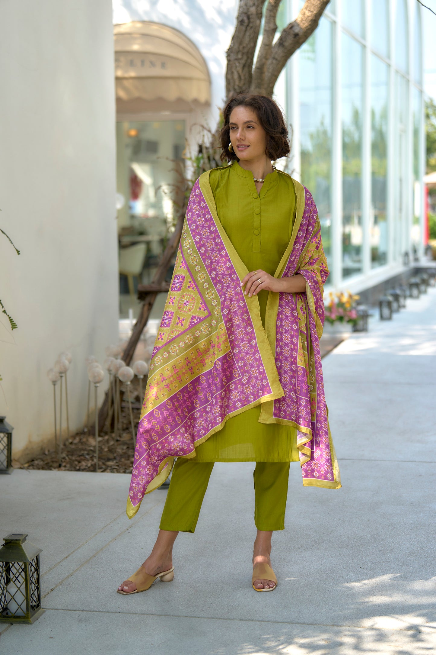 Olive Green Kurta Set