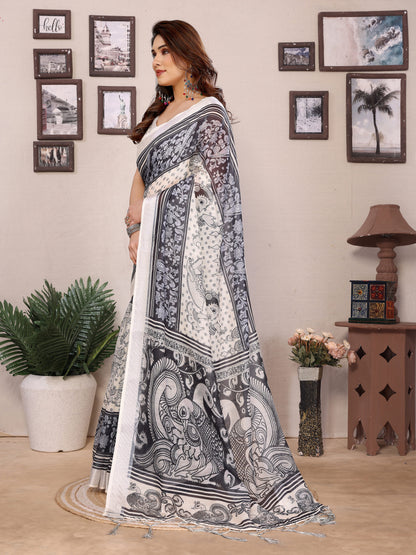 Soft Linen Cotton Saree