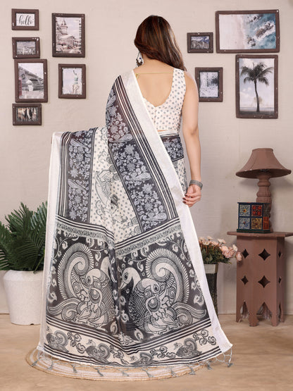 Soft Linen Cotton Saree