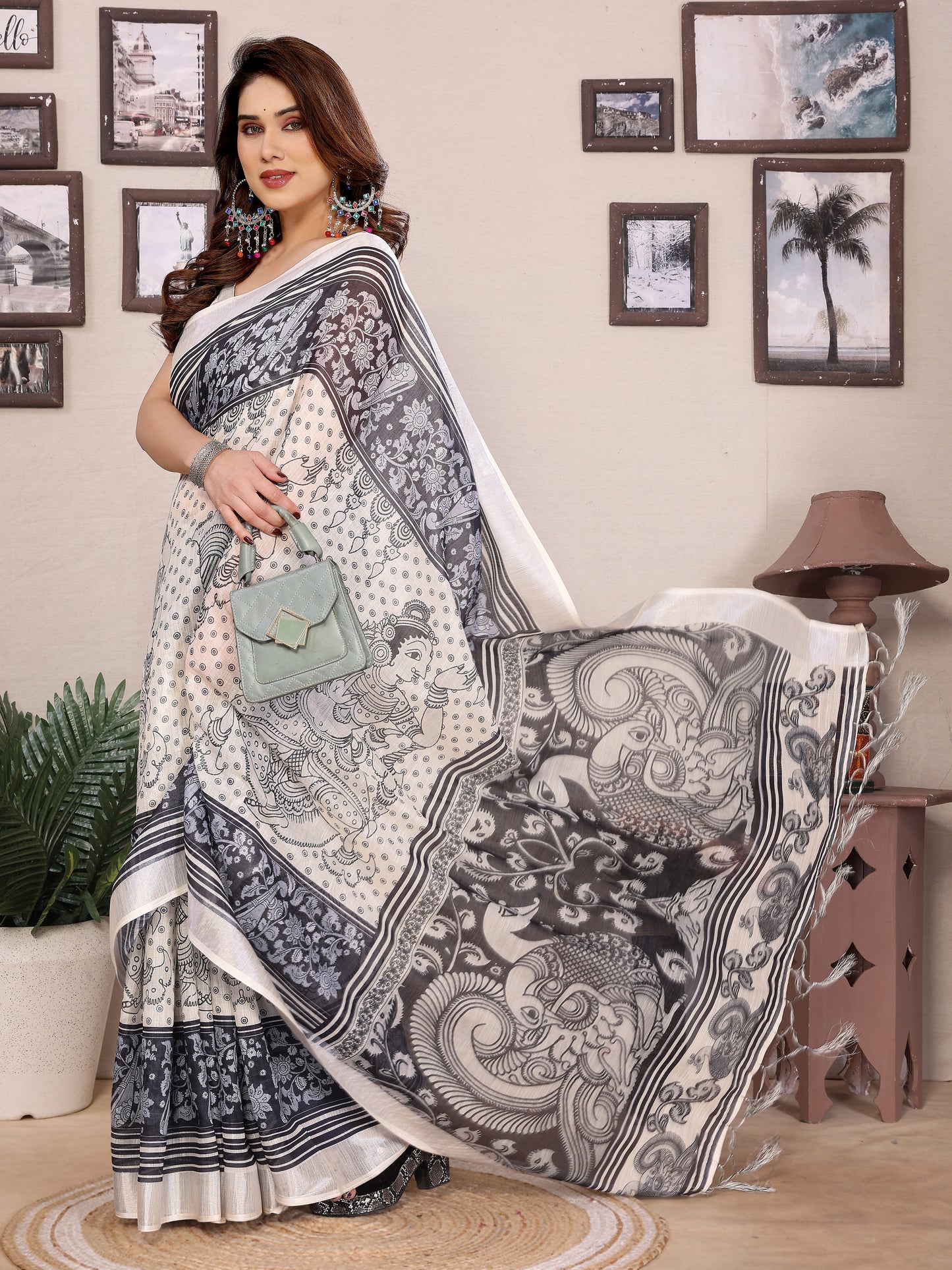 Soft Linen Cotton Saree