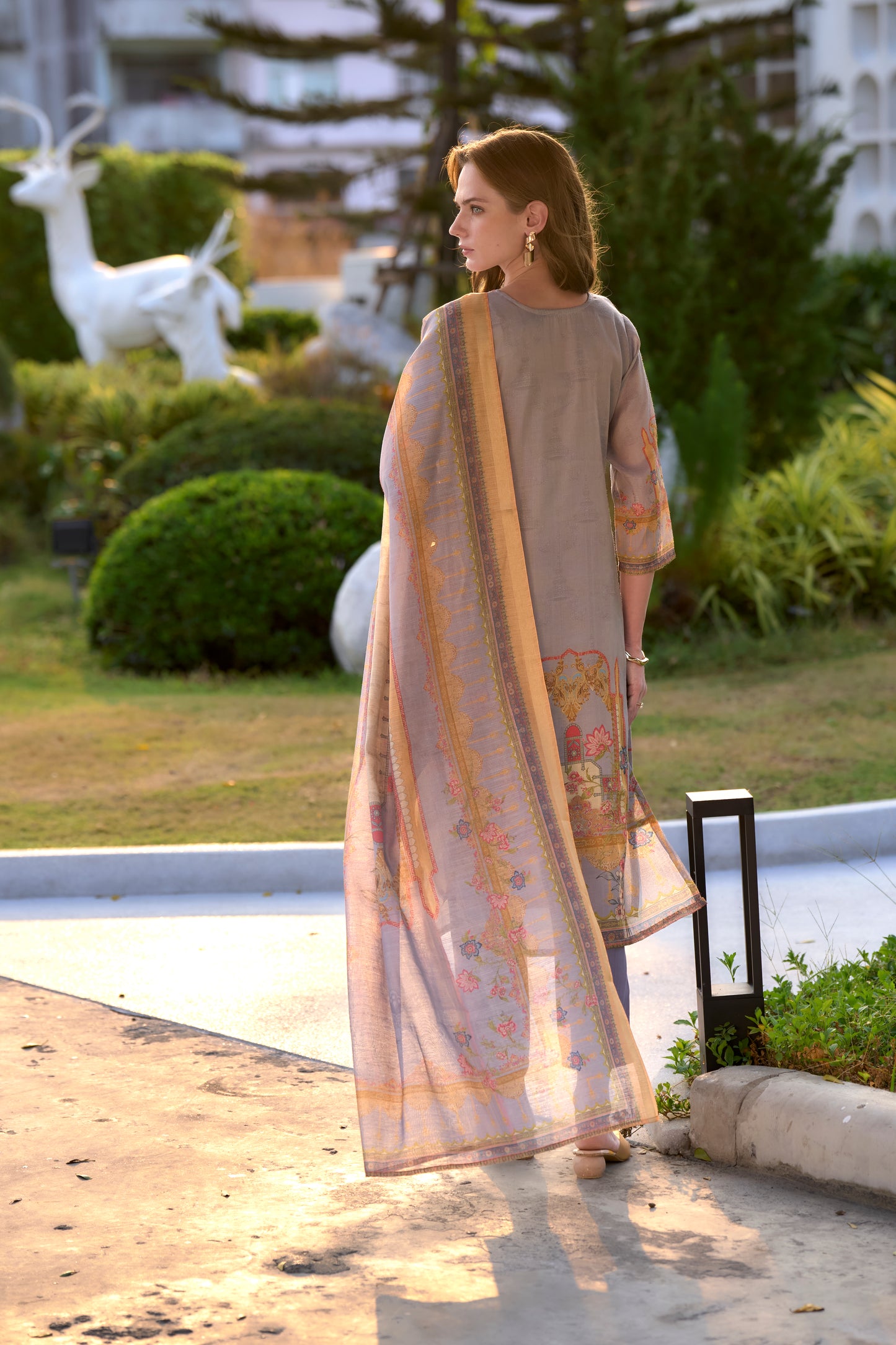Westside Vark A-Line Kurta, Ethnic Pants, and Dupatta Set