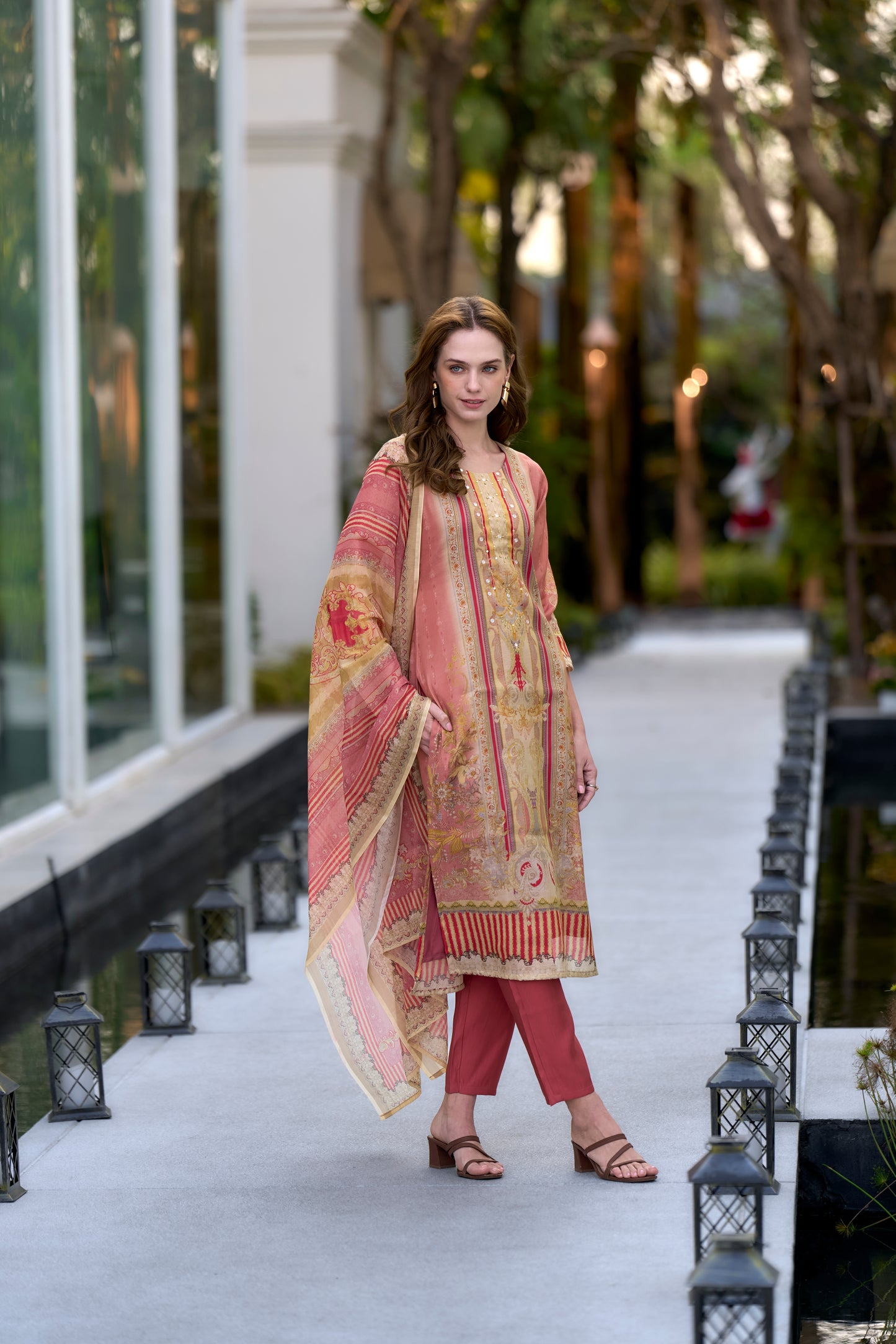 Soft Aura Handblock Kurta Set