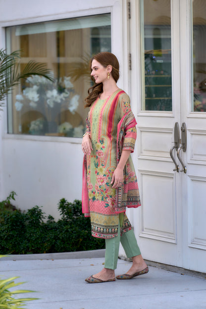 SHOWOFF Women's Floral Straight Kurta and Trouser