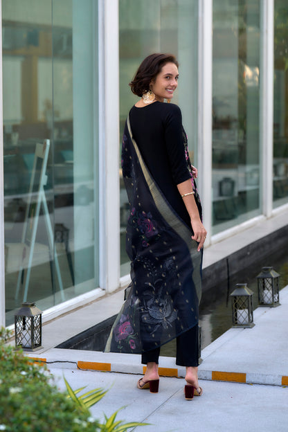 Embroidered Rayon Kurta Set