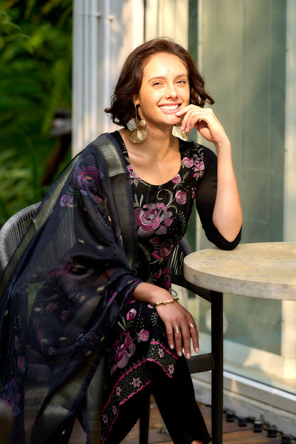 Embroidered Rayon Kurta Set