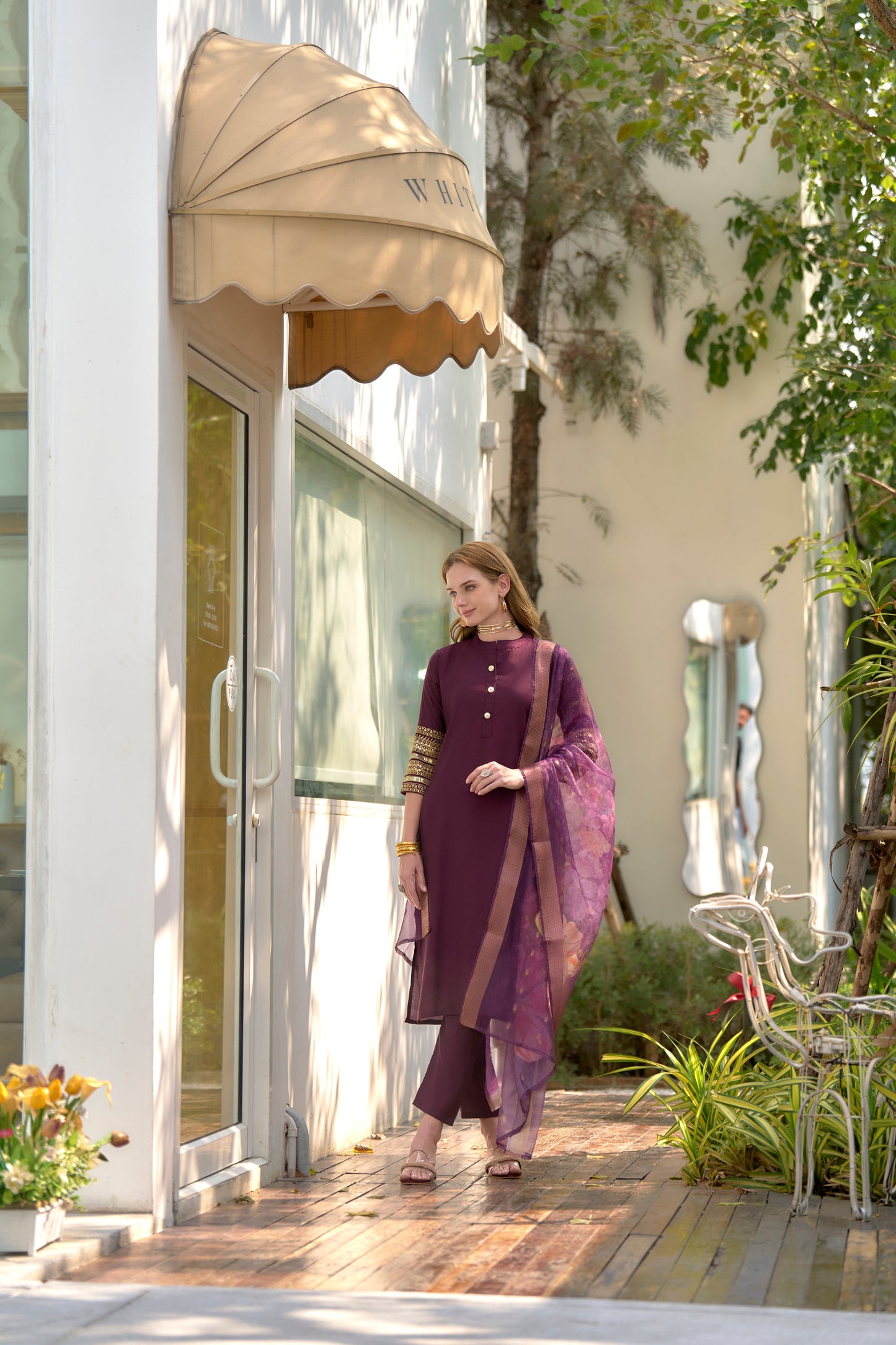 Wine Royale Roman Kurta Set