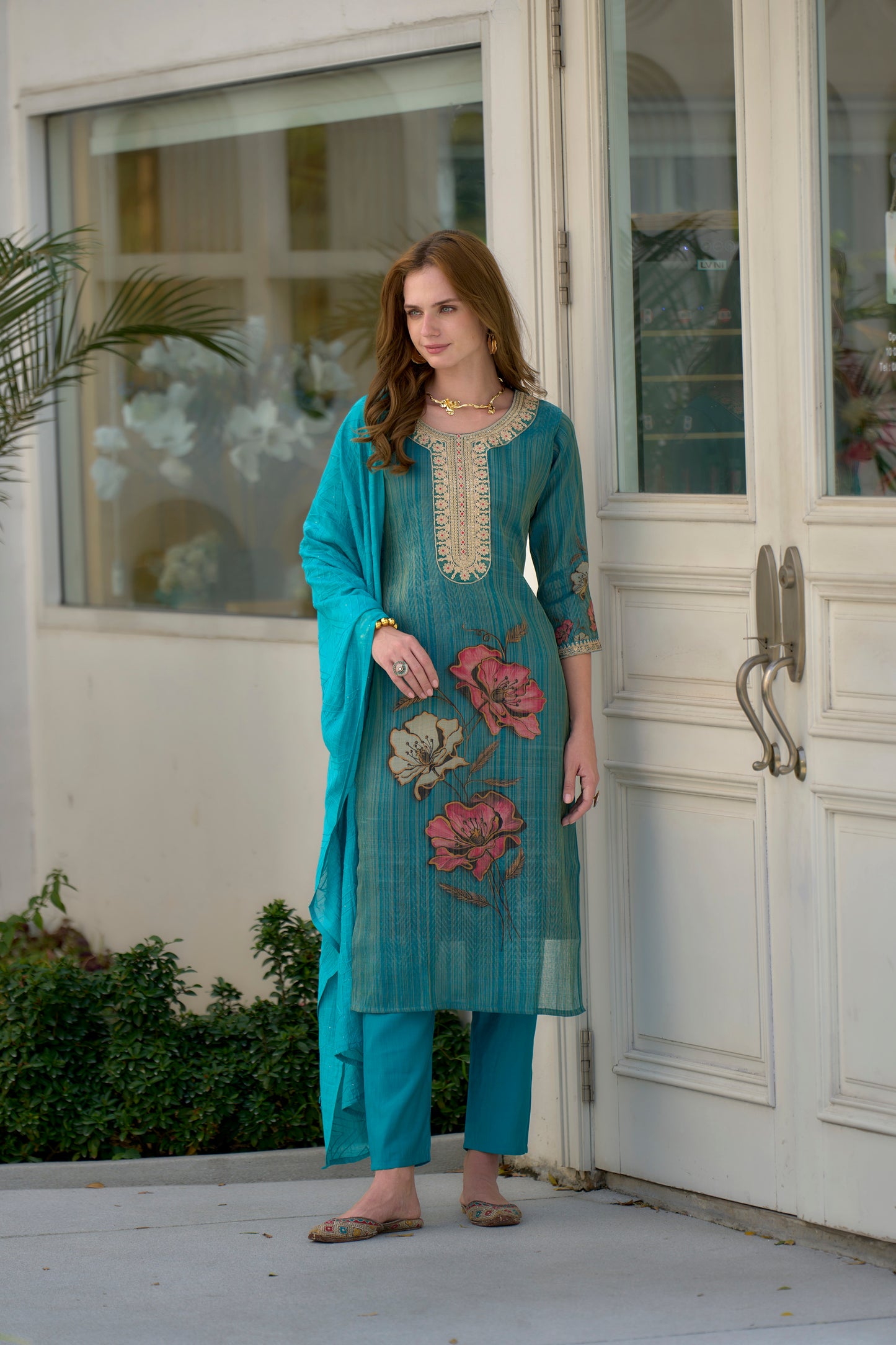 Rama Bloom Embroidered Kurta Set