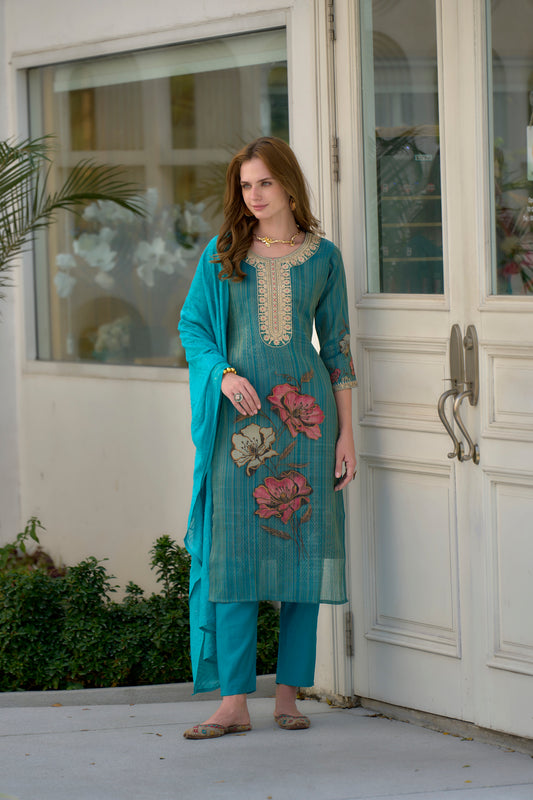 Rama Bloom Embroidered Kurta Set