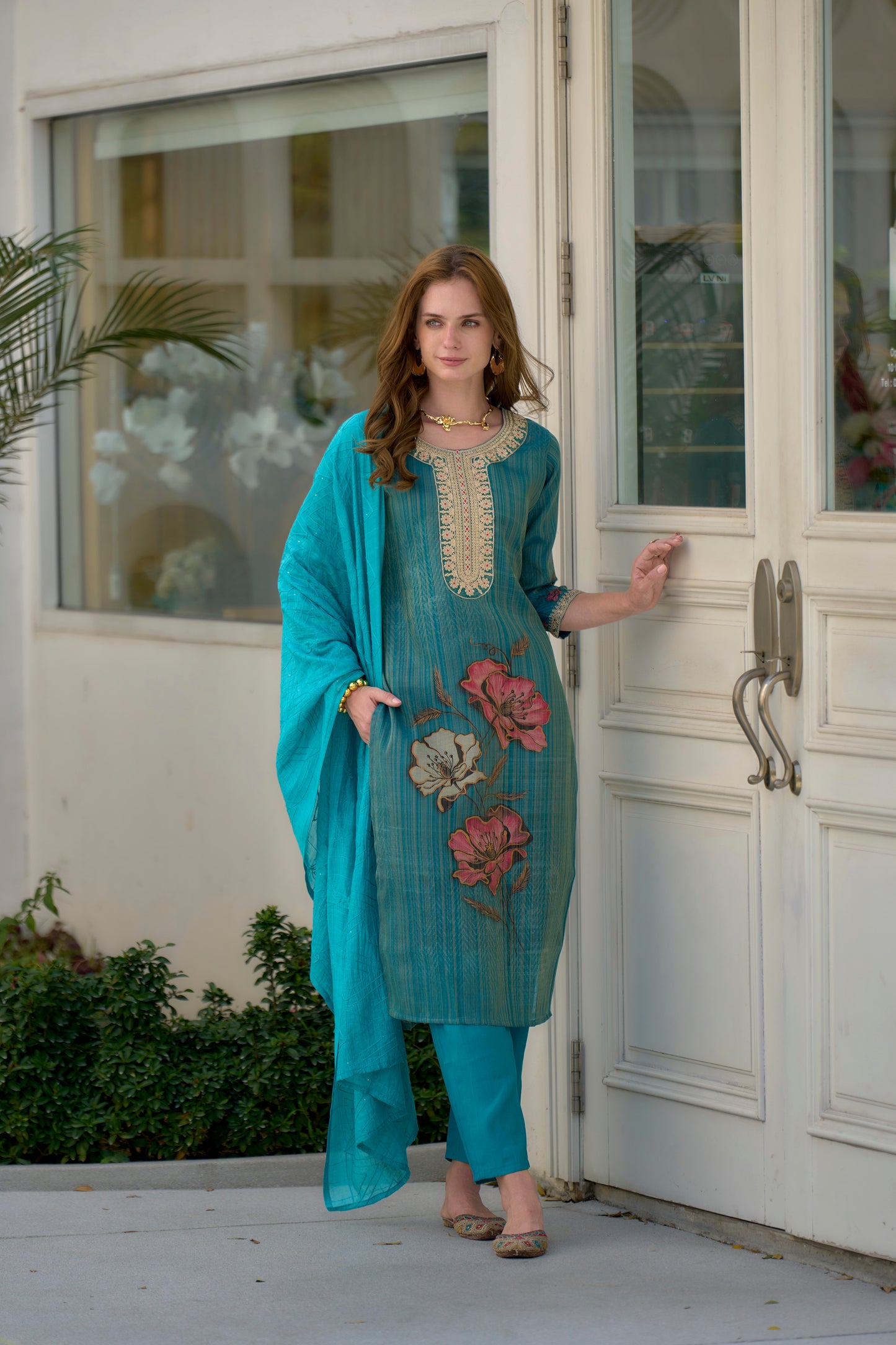 Rama Bloom Embroidered Kurta Set