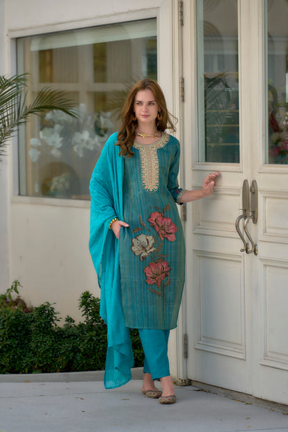 Rama Bloom Embroidered Kurta Set