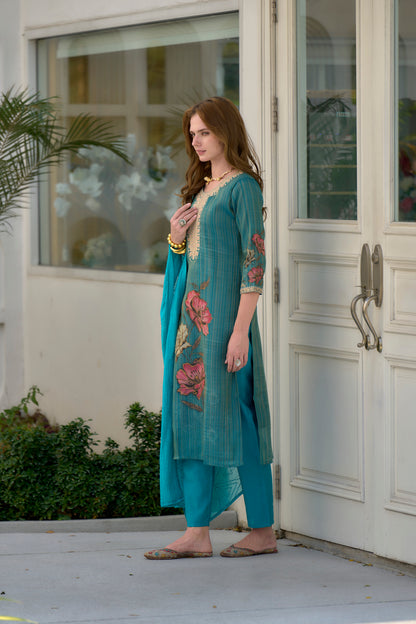 Rama Bloom Embroidered Kurta Set