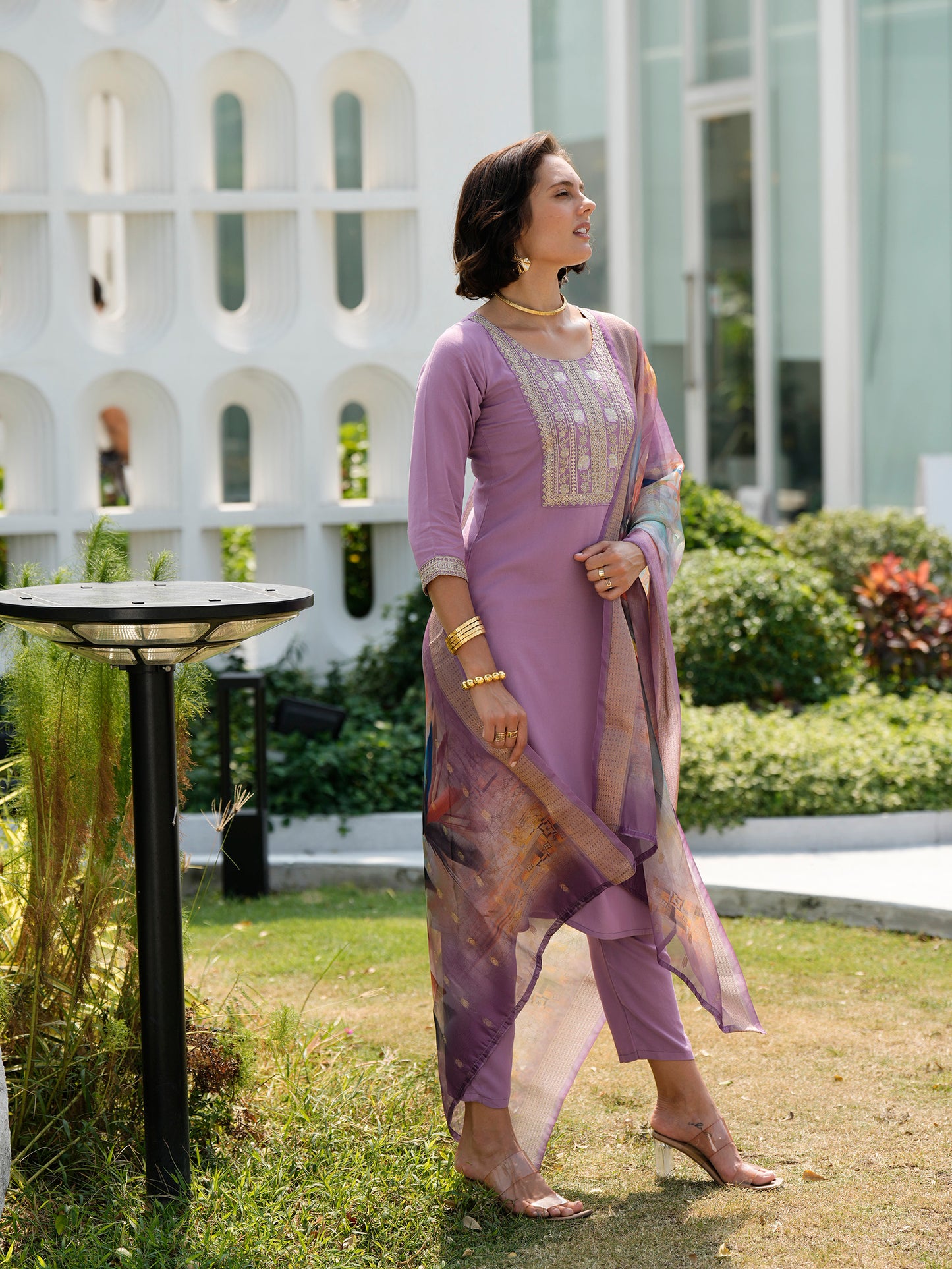 Lavender Luxe Embroidered Kurta Set