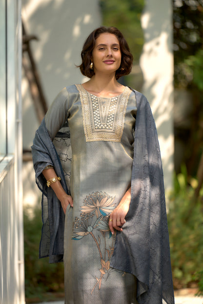Moonstone Bloom Embroidered Kurta Set