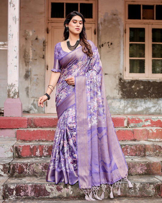 Royal Banarasi Digital Printed Silk Saree
