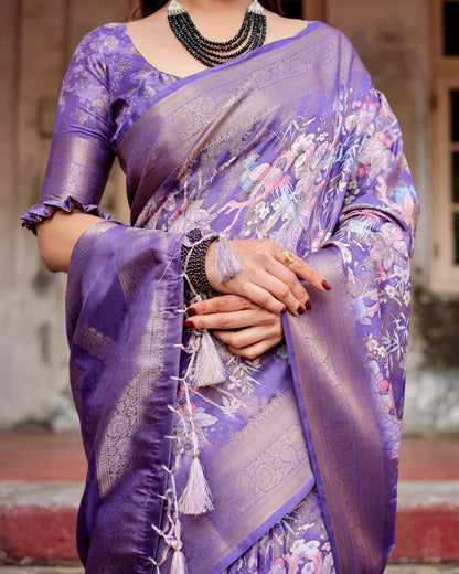 Royal Banarasi Digital Printed Silk Saree