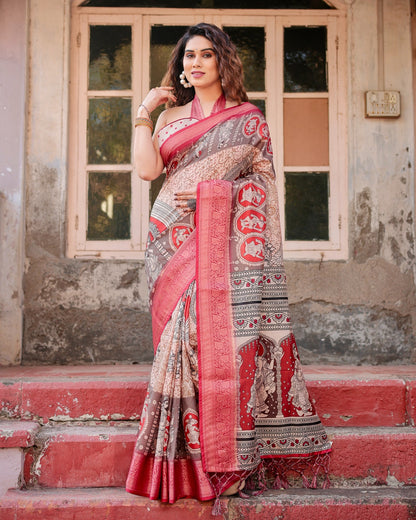 Embrace the Royalty of Banaras – Exquisite Digital Print Saree