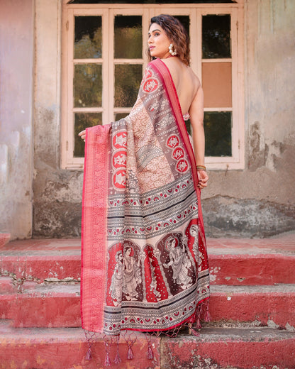 Embrace the Royalty of Banaras – Exquisite Digital Print Saree