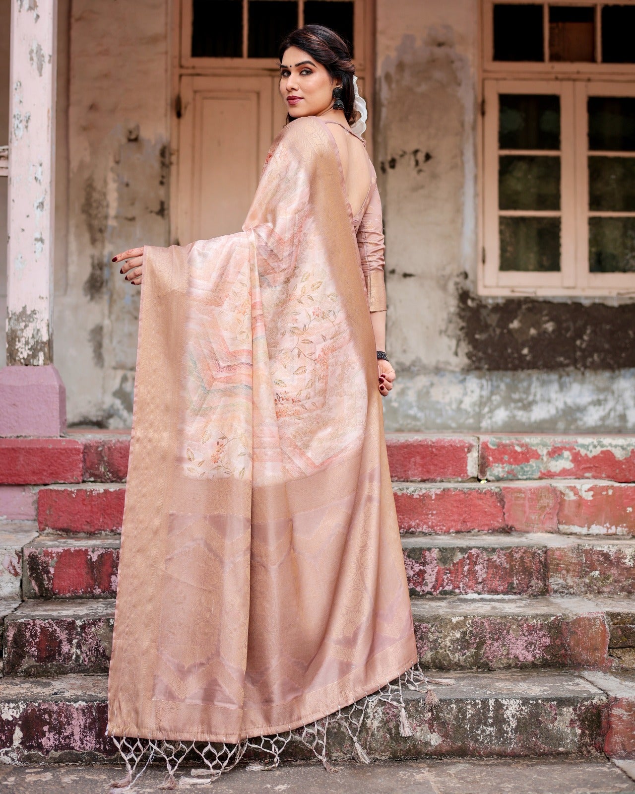 Grace in Every Drape - Banarasi Digital Printed Silk Saree