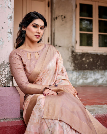 Grace in Every Drape - Banarasi Digital Printed Silk Saree