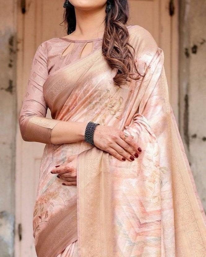 Grace in Every Drape - Banarasi Digital Printed Silk Saree