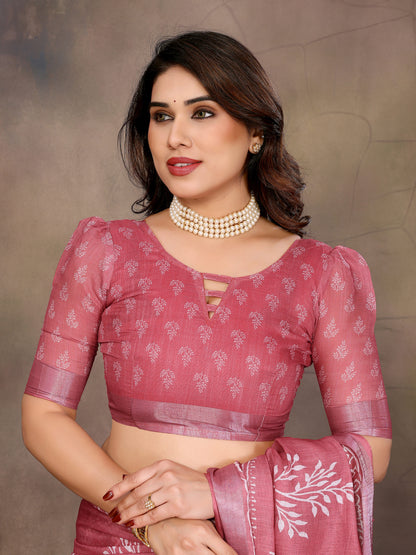 Inithi Woven Bollywood Cotton Linen Saree