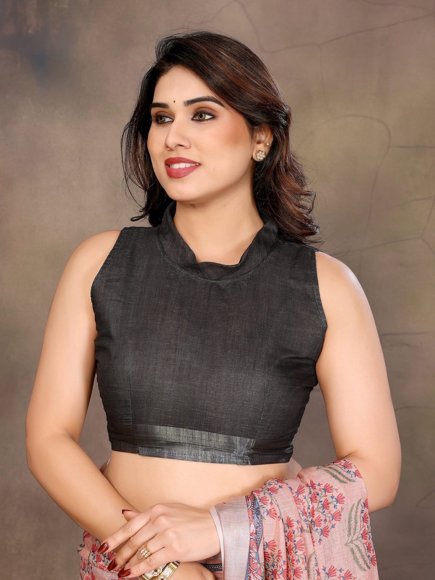 Beautiful Linen Cotton Saree Adorned with Tassels