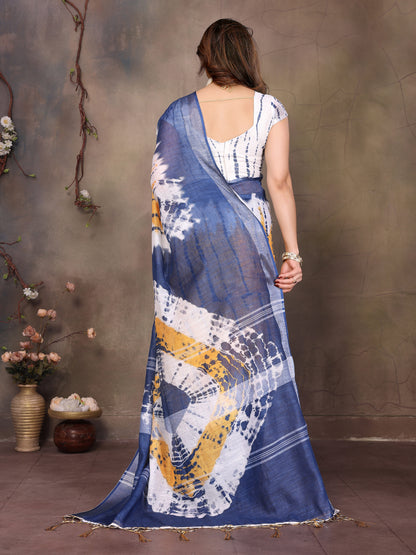 Linen World Handwoven Cotton Ikat Saree