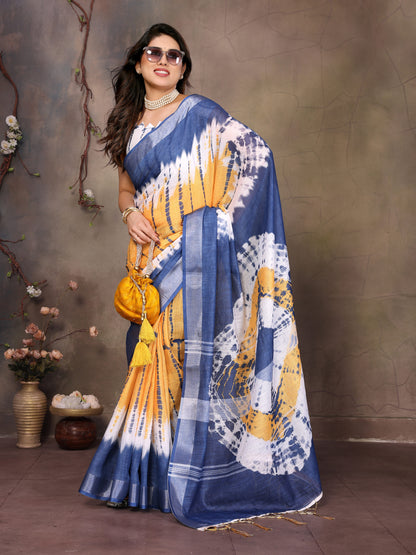 Linen World Handwoven Cotton Ikat Saree