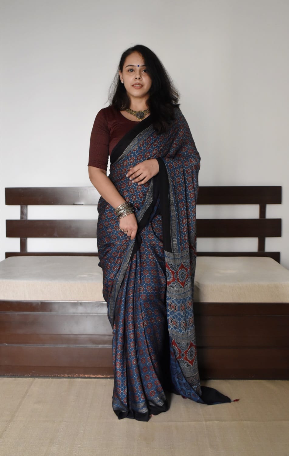Over Zari Strips Peacock Pallu Saree with Beautiful Peacocks Border