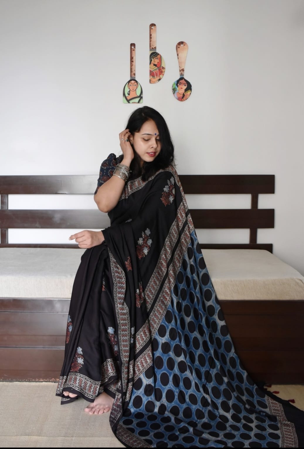 Over Zari Strips Peacock Pallu Saree with Beautiful Peacocks Border
