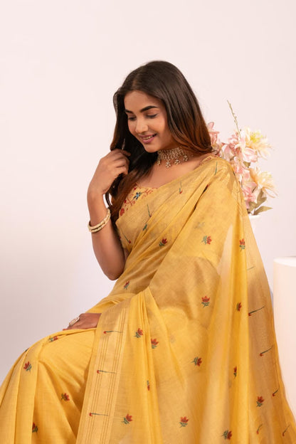 Premium Soft moga cotton paithani saree