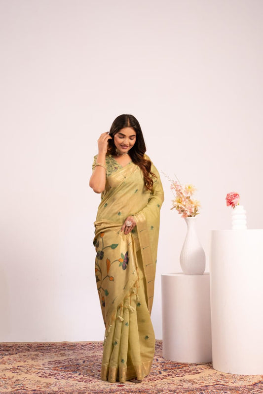 Premium Soft moga cotton paithani saree