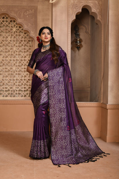 Banglori Handloom raw silk saree