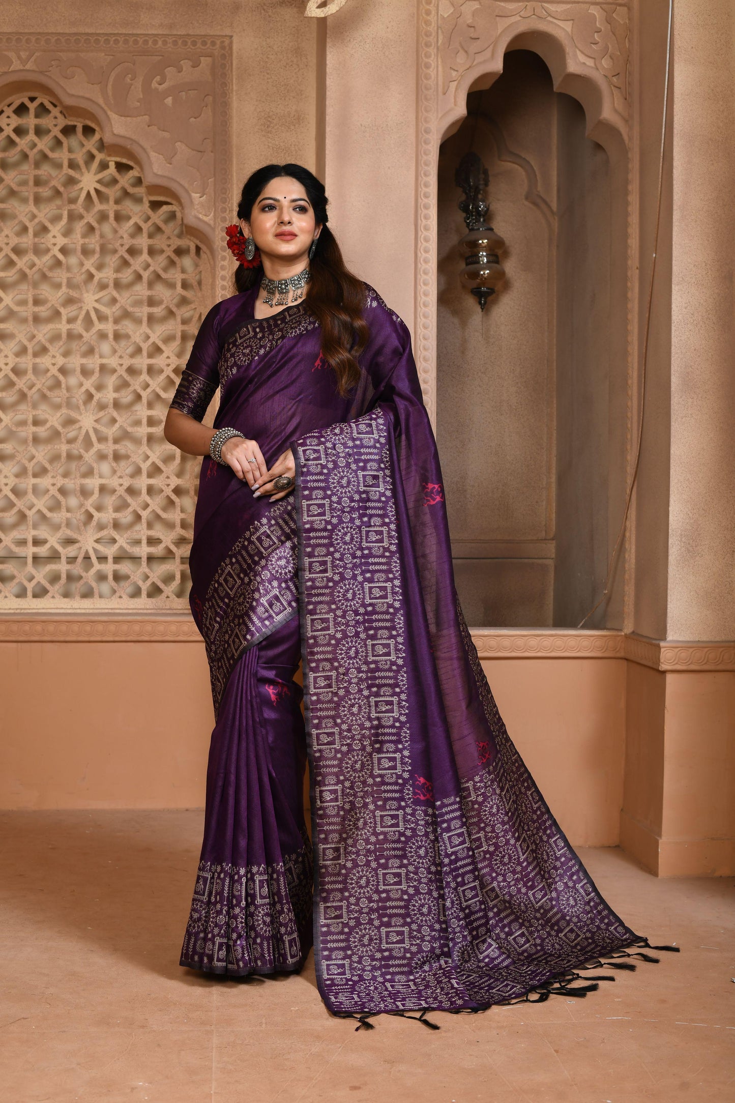 Banglori Handloom raw silk saree