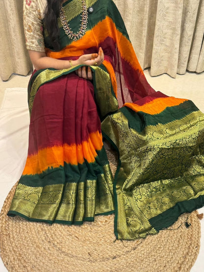 DESIGNER BANDHANI KANJIVARAM SAREE