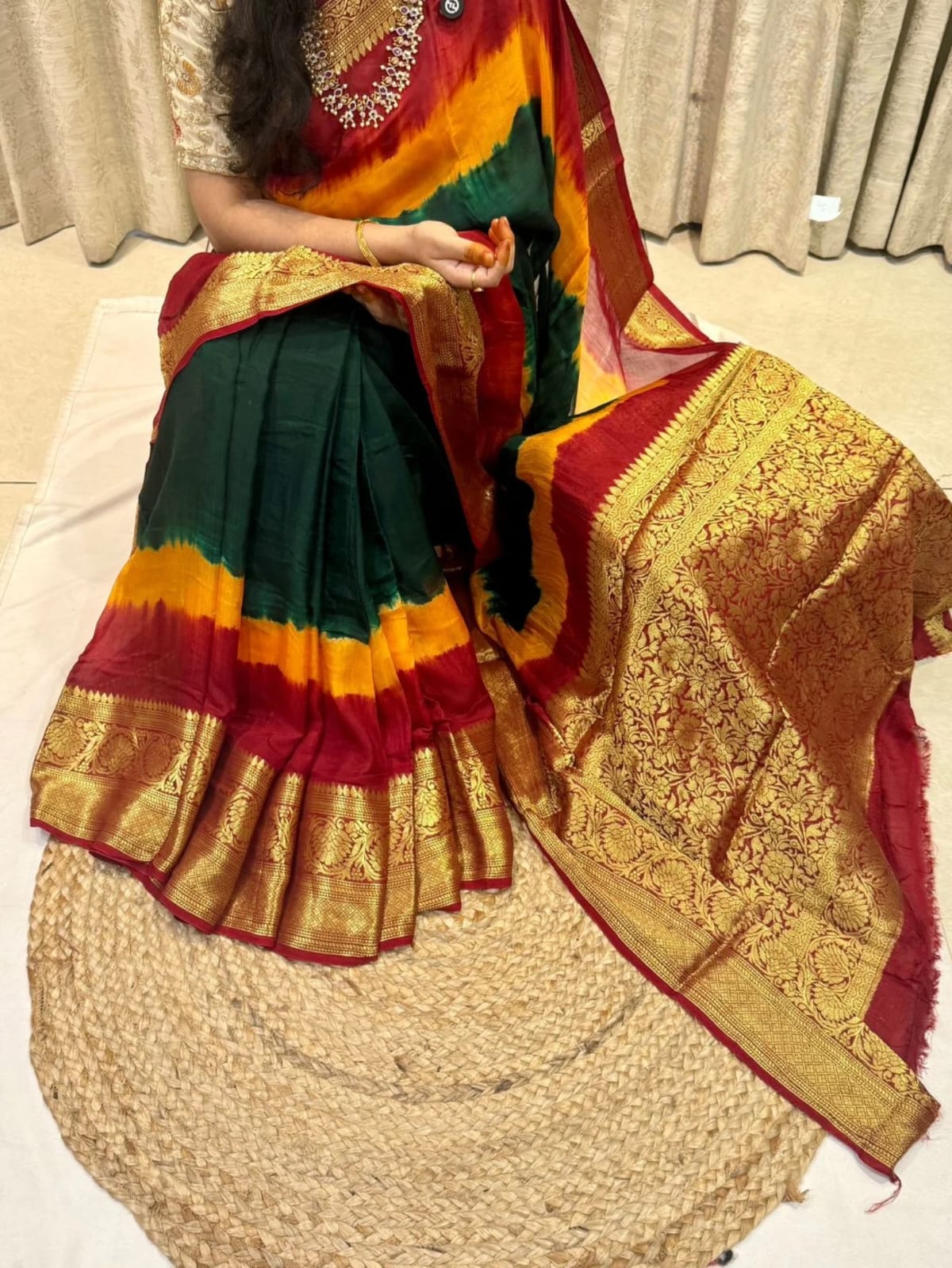 DESIGNER BANDHANI KANJIVARAM SAREE