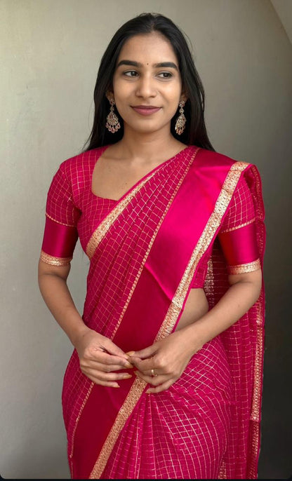 Viscose Georgget Saree With Running Blouse