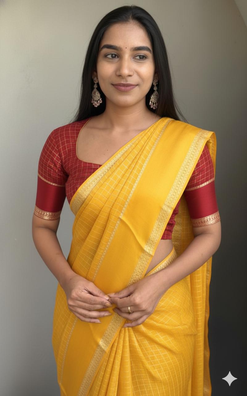 Viscose Georgget Saree With Running Blouse