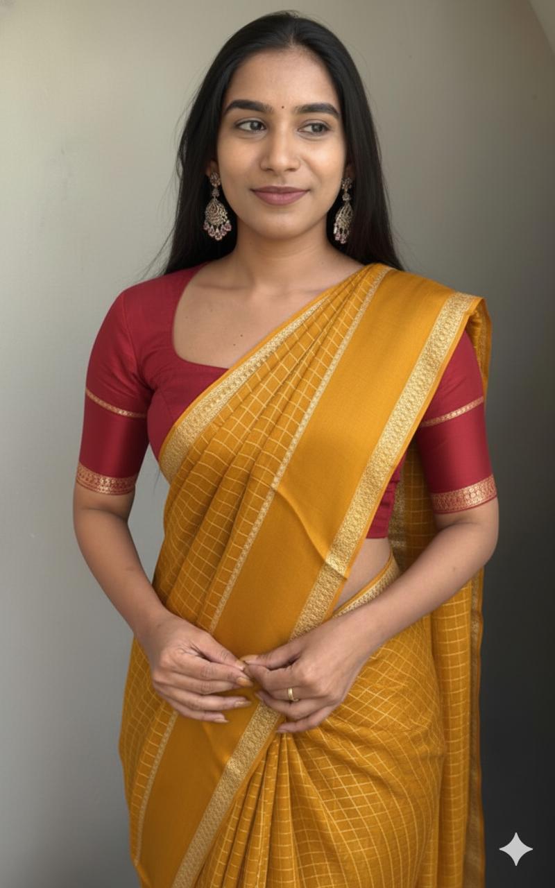 Viscose Georgget Saree With Running Blouse