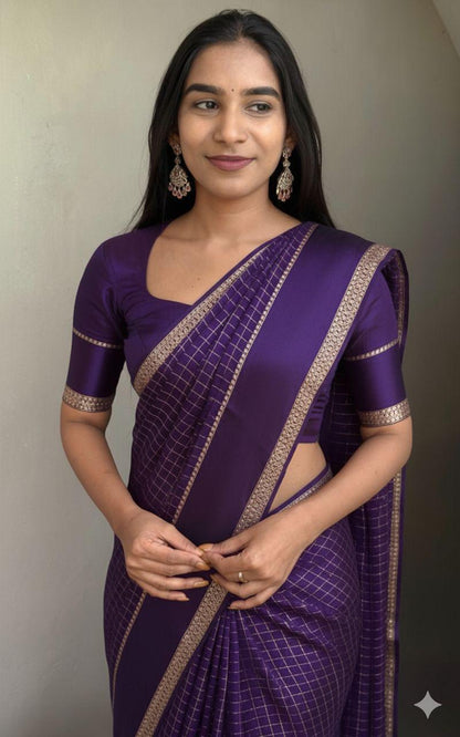 Viscose Georgget Saree With Running Blouse