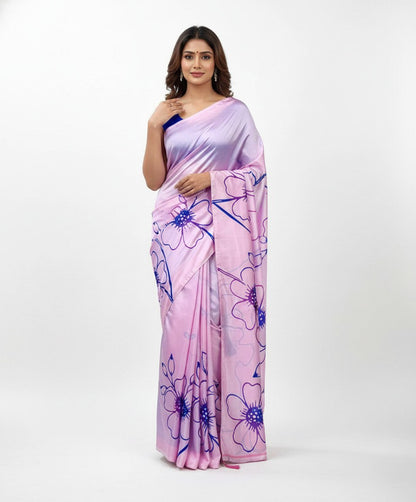 Plain Linen with digital print with tusser