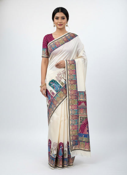 Flower Digital print  saree