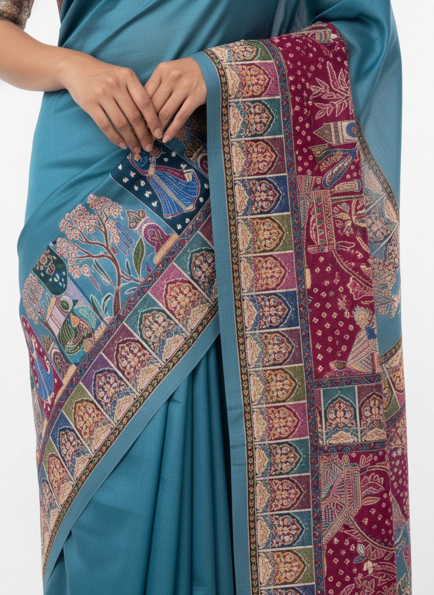 Flower Digital print  saree