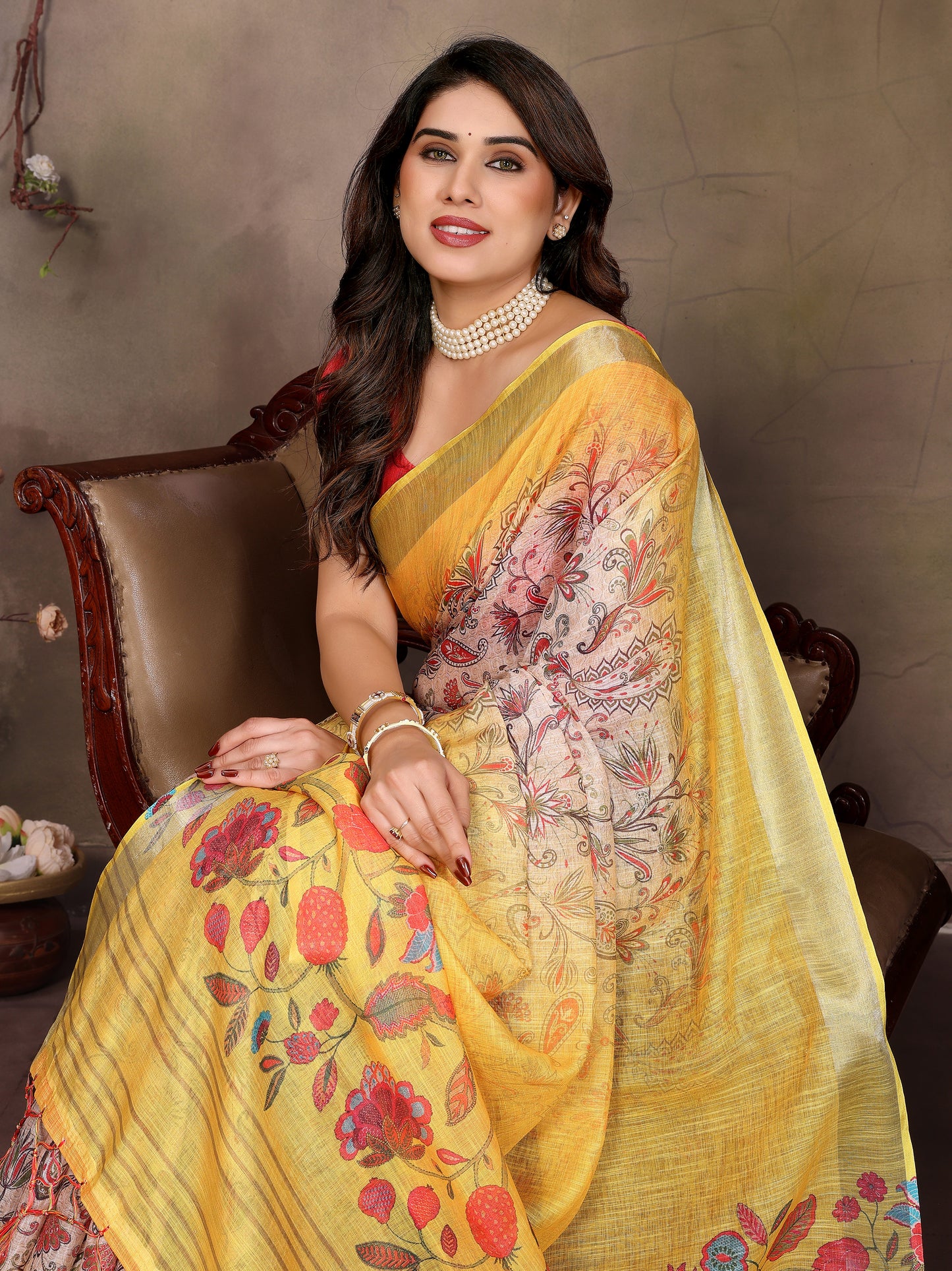 Linen World Handwoven Cotton Saree